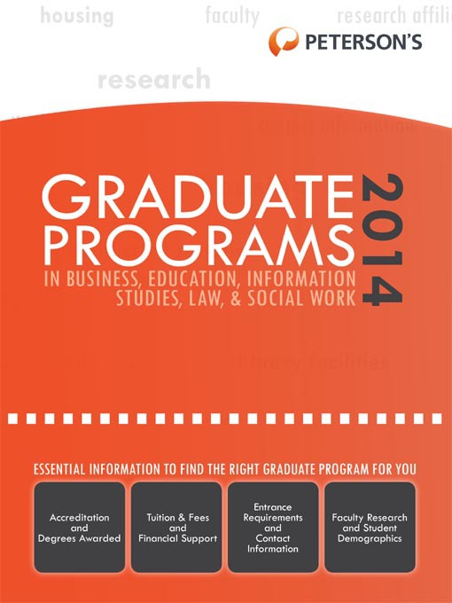 Cover image for Graduate Programs in Business, Education, Information Studies, Law & Social Work 2014 (Grad 6)
